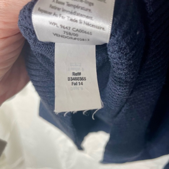 Eddie Bauer Knit Hoodie Pullover Thermal Sweater Navy Blue With Pocket Women Med - Picture 7 of 7